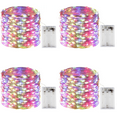 YEOLEH Led Fairy Lights Battery Operated String Lights Silver Wire