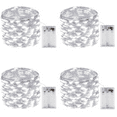 thumbnail image 1 of YEOLEH Led Fairy Lights Battery Operated String Lights Silver Wire,Total 160FT 480 LED Battery Lights IP65 Waterproof for Xmas Patio Outdoor Room Decor, White,4 Pack, 1 of 8