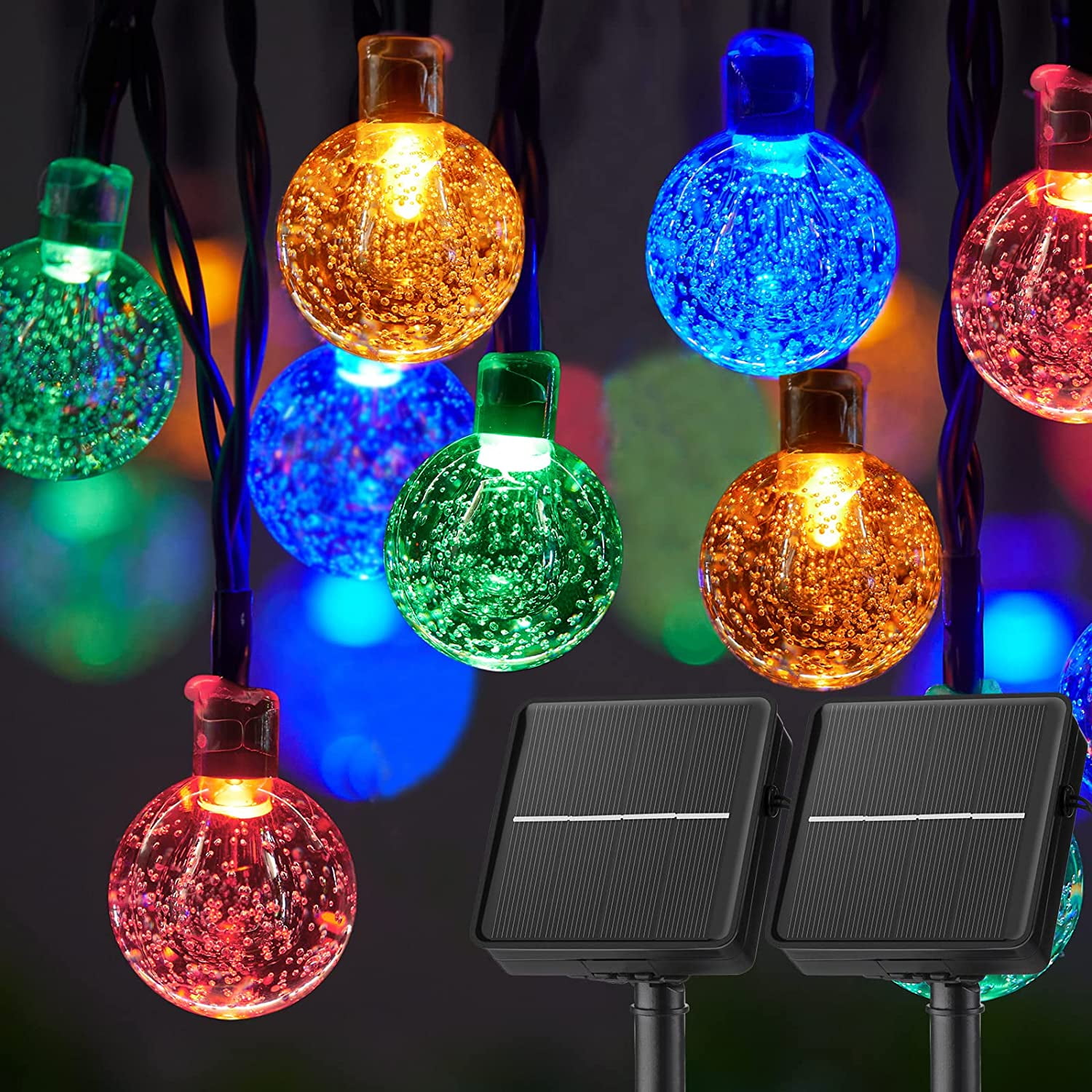 YEOLEH Solar String Lights 2PACK, Waterproof Christmas Fairy Lights