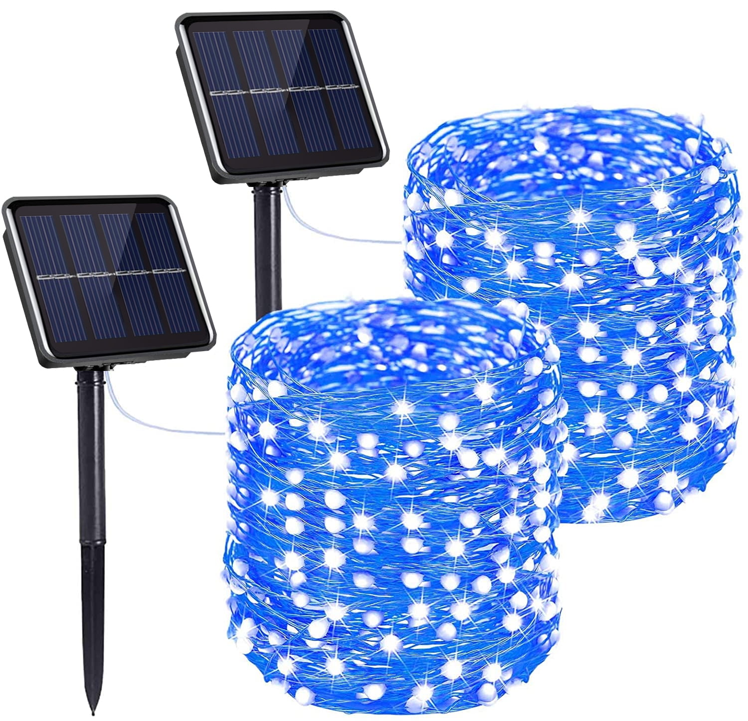 YEOLEH Solar String Lights,33FT 100LED Silver Wire Solar Fairy Lights