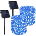 YEOLEH Solar String Lights,33FT 100LED Silver Wire Solar Fairy Lights