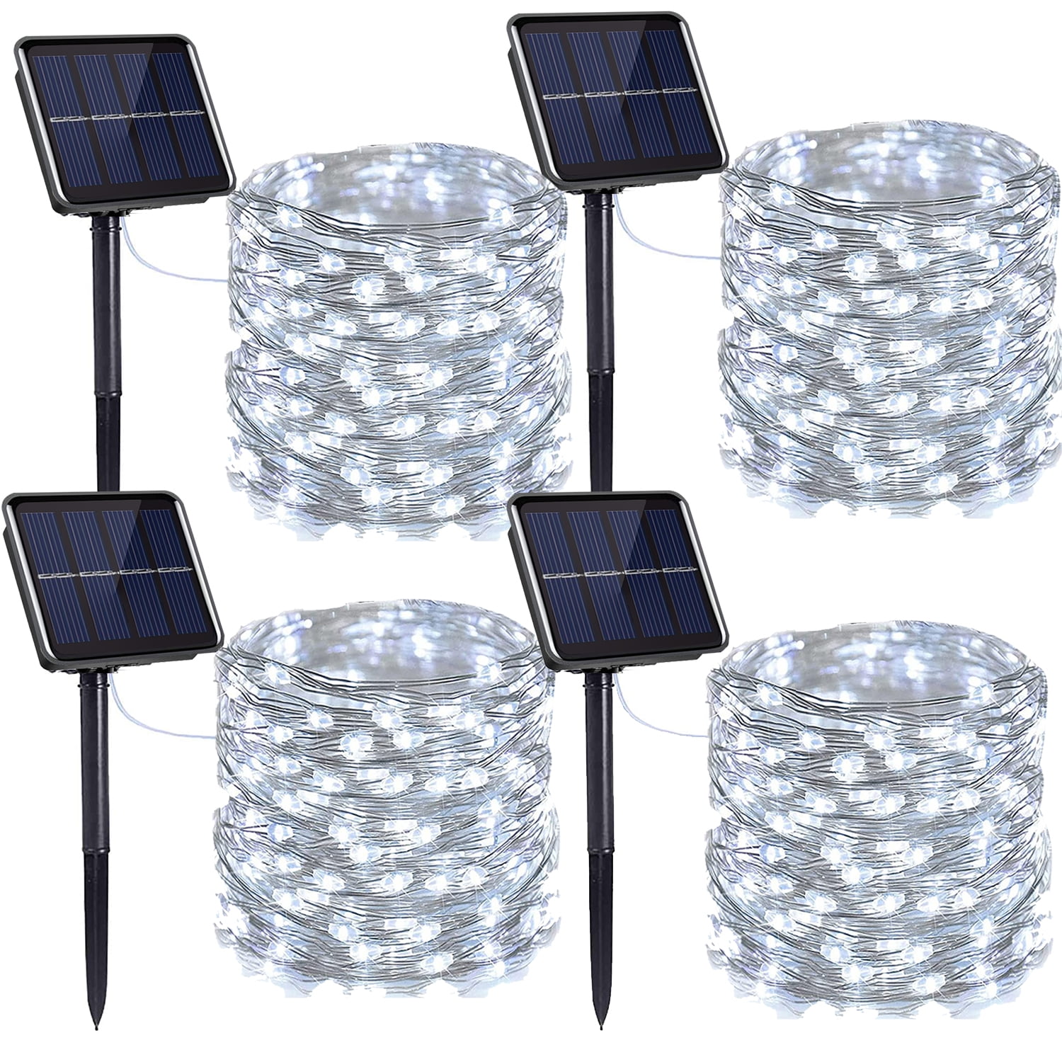 YEOLEH Solar String Lights,33FT 100LED Silver Wire Solar Fairy Lights