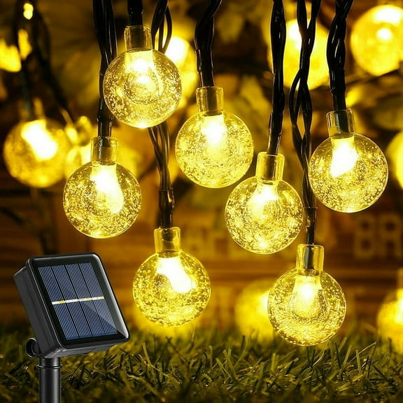 YEOLEH Solar String Lights, Waterproof Christmas Fairy Lights 22Ft 40LED with 8 Modes for Gazebo Patio Trees Party Deco,Warm White