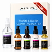 YEOUTH Hydrate & Nourish Skincare Essentials Plus, 5-Piece Hydrating Skin Care Set with Toner, Serums, Eye Gel & Moisturizer