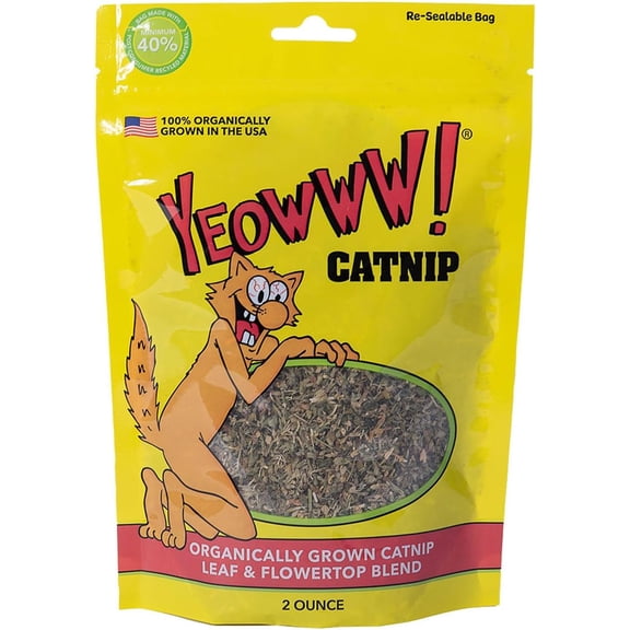 YEOWWW! Catnip 2-Ounce Re-Sealable Bag Organic Grown Catnip Leaf Flower Blend