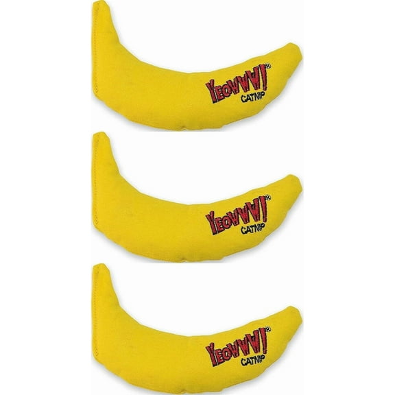 YEOWWW! DuckyWorld 100% ORGANIC CATNIP Leaf & Flower Cat Toy BANANA 3 PACK