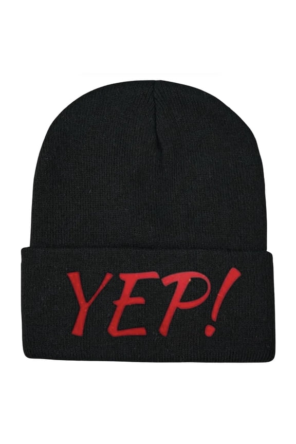 YEP! Yupoong Cuffed Hypoallergenic Knit Cuffed Beanie - Black