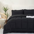 thumbnail image 1 of YEPCLUB Twin Size Comforter Set, 5-Piece Bed in a Bag, Ultra Soft Reversible All Season Bedding Set with Sheets, Pillowcase & Sham, Black, 1 of 6