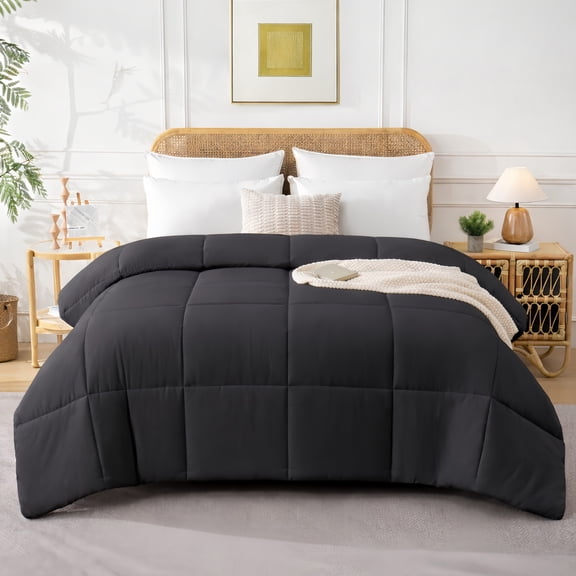 YEPCLUB Comforters Full size, Duvet Insert, All Season Duvet, Grey Down Alternative Hotel Comforter, Lightweight Quilt with Corner Tabs, Machine Washable (Grey, Full 82x86 Inches)