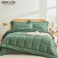 thumbnail image 1 of YEPCLUB 7-Piece Full Size Comforter Set,Green Reversible Bed in a Bag,All Season Solid Bedding Set with Sheets,Pillowcases & Shams, 1 of 6