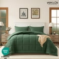 thumbnail image 1 of YEPCLUB 3-Piece King Size Comforter Set, Green Down Alternative Reversible Bedding Set, All-Season Quilted Soft Comforter with Pillowcases, 1 of 7