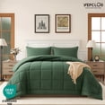 thumbnail image 1 of YEPCLUB 3-Piece King Size Comforter Set, Green Down Alternative Reversible Bedding Set, All-Season Quilted Soft Comforter with Pillowcases, 1 of 7
