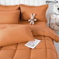 thumbnail image 1 of YEPCLUB Queen Bedding Set 7pc - Ultra Soft All-Season Comforter, Orange Reversible Bed-in-a-Bag w/Sheet & Shams, 1 of 5