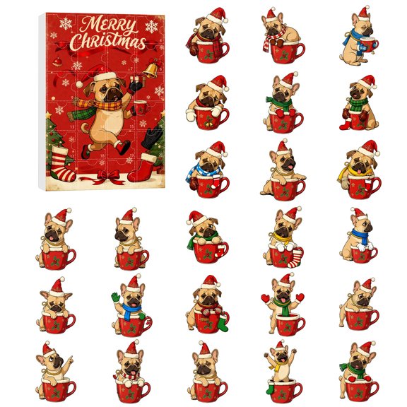 YEPGAR 24Pieces Tree Hole Print Christmas Advent Calendar 2026 Translucent Frosted Acrylic Suspension Trinket Collection Compact Daily Surprise Kit For Couple Indoor Layout (Model C, One Size)