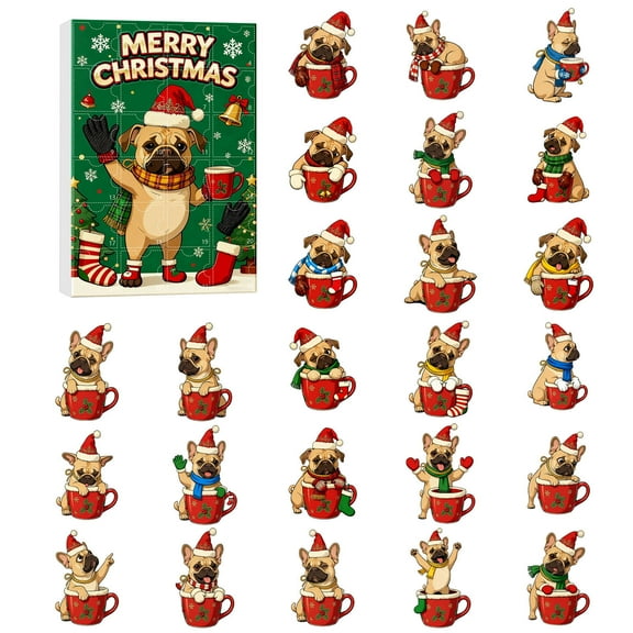YEPGAR 24Pieces Tree Hole Print Christmas Advent Calendar 2026 Translucent Frosted Acrylic Suspension Trinket Collection Compact Daily Surprise Kit For Couple Indoor Layout (Model B, One Size)