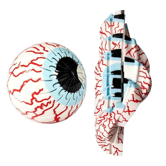 YEPGAR 3D Printed Eyeball Egg Shaped Stress Cube Textured Sensory Puzzle Gadget Easter Fillers Teen Kids Adult Office Desktop Calming Ornament (B, One Size)
