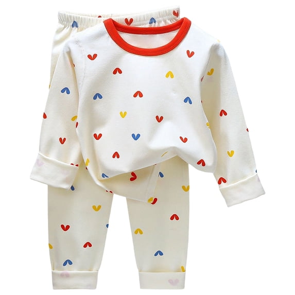 YEPGAR Baby Cotton Home Loungewear Fall Warm Long Pant Base Layer Clothes Unisex (Red, 12-18 Months)