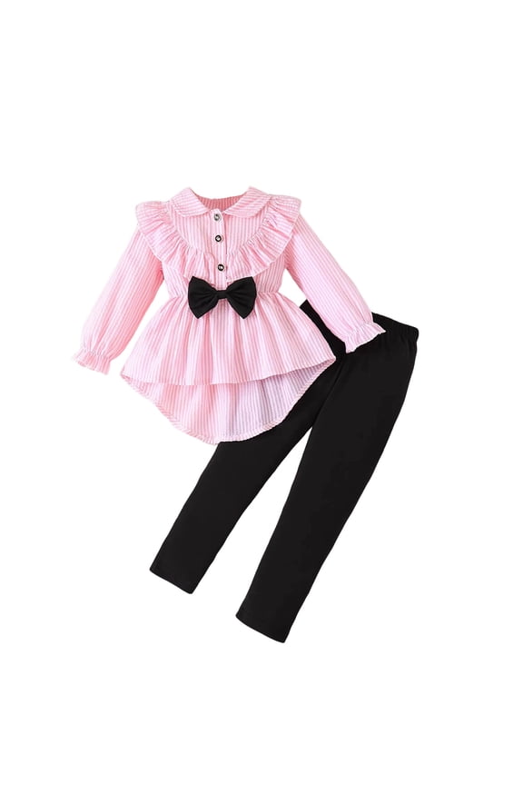 Children Suit Long Sleeve Top Pants Daily Casual Stylish Matching Garments (Red, 12-18 Months)