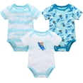 thumbnail image 1 of YEPGAR Newborn Infant Bodysuits Short Sleeve Summer Soft Cotton Cotton Newborn Onesies Infant Clothes Boys Blank Baby Onesies for 0-12 Months (Light Blue, 0-3 Months), 1 of 3