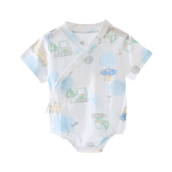 YEPGAR Newborn Infant Bodysuits Short Sleeve Summer Soft Cotton Cotton Newborn Onesies Infant Clothes Boys Blank Baby Onesies for 0-24 Months (A16 Light Blue, 9-12 Months)