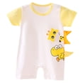 thumbnail image 1 of YEPGAR Newborn Infant Outfits Short Sleeve Soft Cotton Baby Onesies Boy Mom And Baby Boy Matching Outfits Onesies Baby Boy for 0-12 Months (Yellow, 9-12 Months), 1 of 6