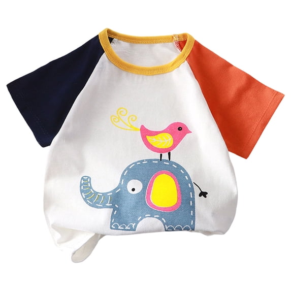 YEPGAR Toddler Girl Cotton Short Sleeve T Shirts Summer Boy Graphic Tees Baby (White, 3-4 Years)