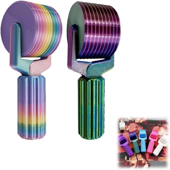 YEPOLERCE 2 PCS Diamond Painting Roller Tool, 3D Printed Detachable Hand Roller for DIY Rhinestone Embroidery Art