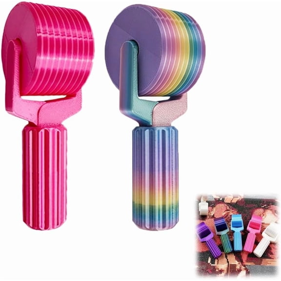 YEPOLERCE 2 PCS Diamond Painting Roller Tool, 3D Printed Detachable Hand Roller for DIY Rhinestone Embroidery Art