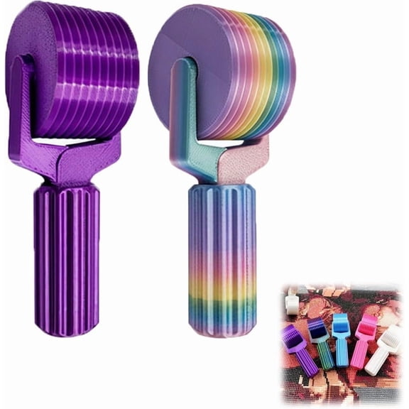 YEPOLERCE 2 PCS Diamond Painting Roller Tool, 3D Printed Detachable Hand Roller for DIY Rhinestone Embroidery Art