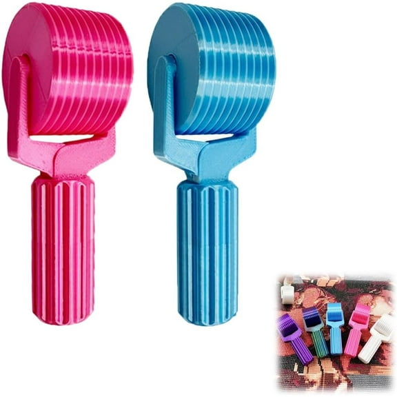 YEPOLERCE 2 PCS Diamond Painting Roller Tool, 3D Printed Detachable Hand Roller for DIY Rhinestone Embroidery Art