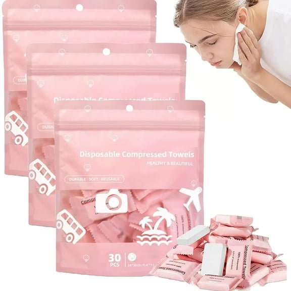 YEPOLERCE Asmutual Compressed Towel Tablets for Travel, Individually Wrapped Disposable Compression Towels, Quick Expand Washcloths for Camping Gym Sports