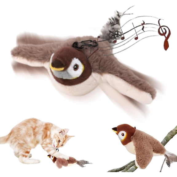 YEPOLERCE Flying Bird Cat Toy with Remote Control, Interactive Simulation Electric Toy for Bored Indoor Cats and Kittens