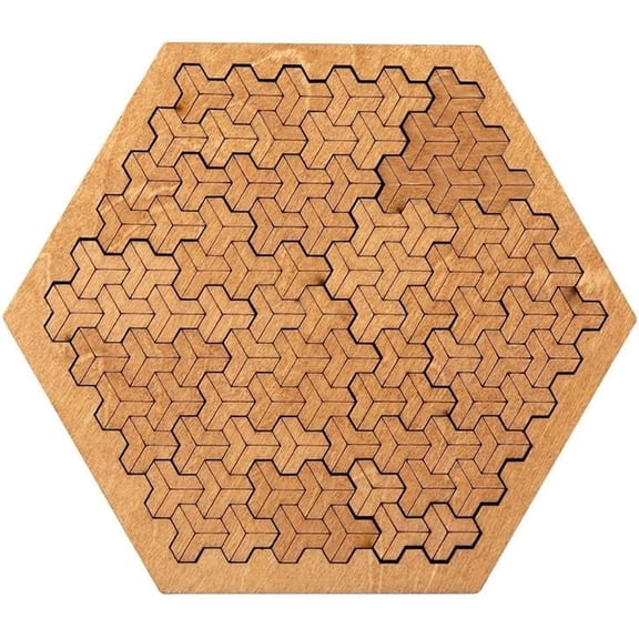 YEPOLERCE Fractal Tray Puzzles, Hilbert Curve Puzzle with Premium Birch Wood Frame, Challenging Irregular Brain Teaser for Adults and Teens