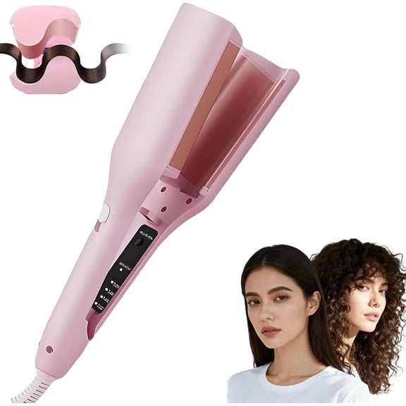 YEPOLERCE Hair Styling Tool with Negative Ionic Technology, 3D Curling Iron for Quickly Creating Smooth Waves, French Curls Iron, 4 Temp Adjustable Crimper Hair Tool for Short and Long Hair