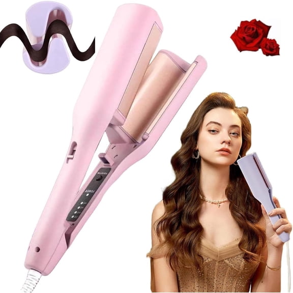 YEPOLERCE Hair Styling Tool with Negative Ionic Technology, 3-in-1 Crimper Waver & Curling Iron for Women, Professional Hair Crimper with Ionic Care