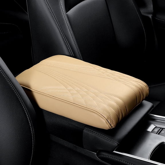 YEPOLERCE Memory Cotton Car Armrest Box Pad, Leather Center Console Cushion for Driving Office Commute & Road Trips