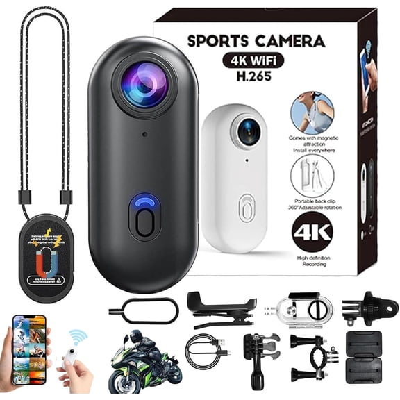 YEPOLERCE POV Capture Pro, 4K/1080P Action Camera, Ultra Wide Angle HD & Wearable Body Cam for Vlogging Cycling Motorcycle Diving