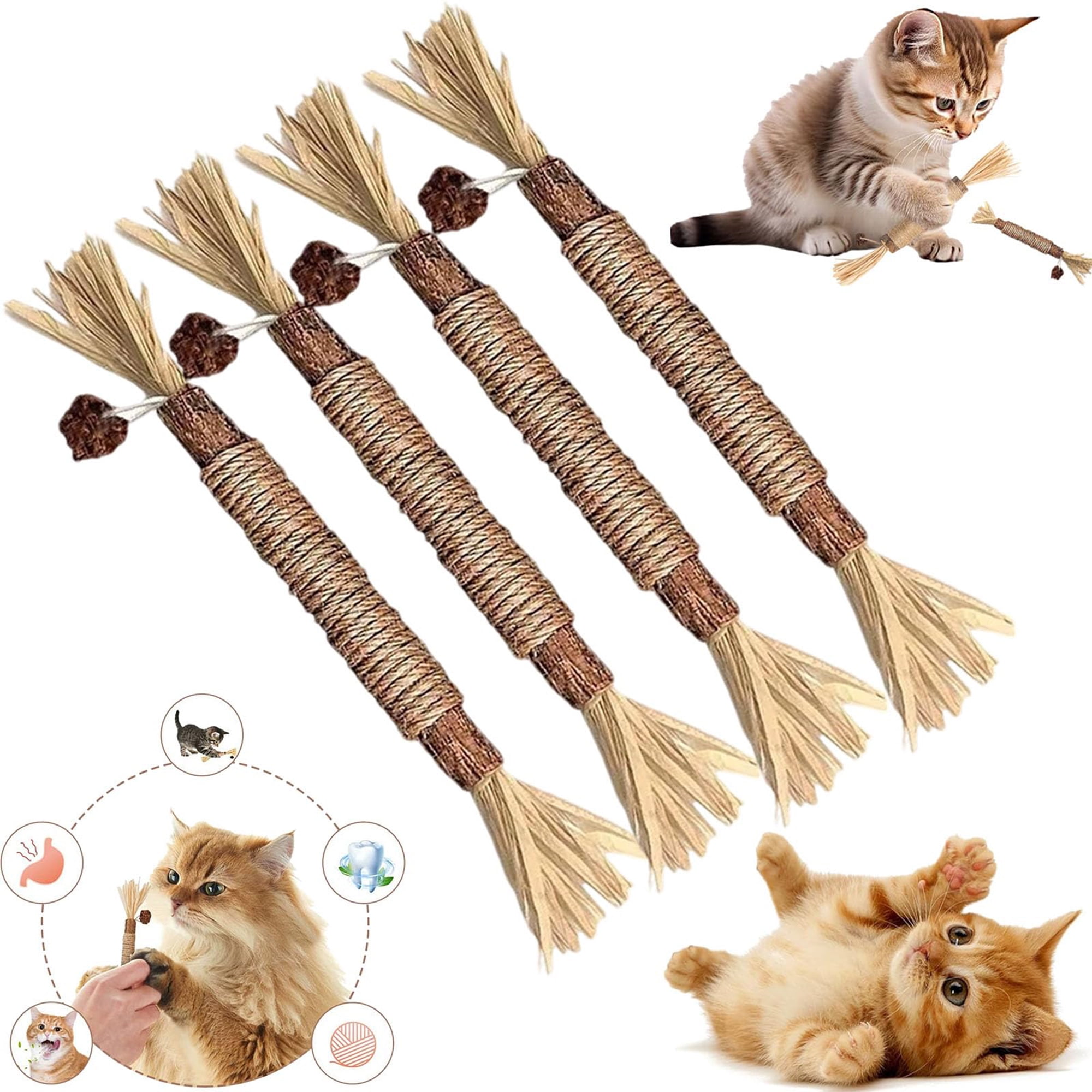 Yepolerce Puriq Natural Silvervine Dental Sticks, Purriq Natural Silvervine Dental Sticks for Cats - Scratch \u0026 Bite Resistant Chew Toys for Teeth, image size:2000x2000