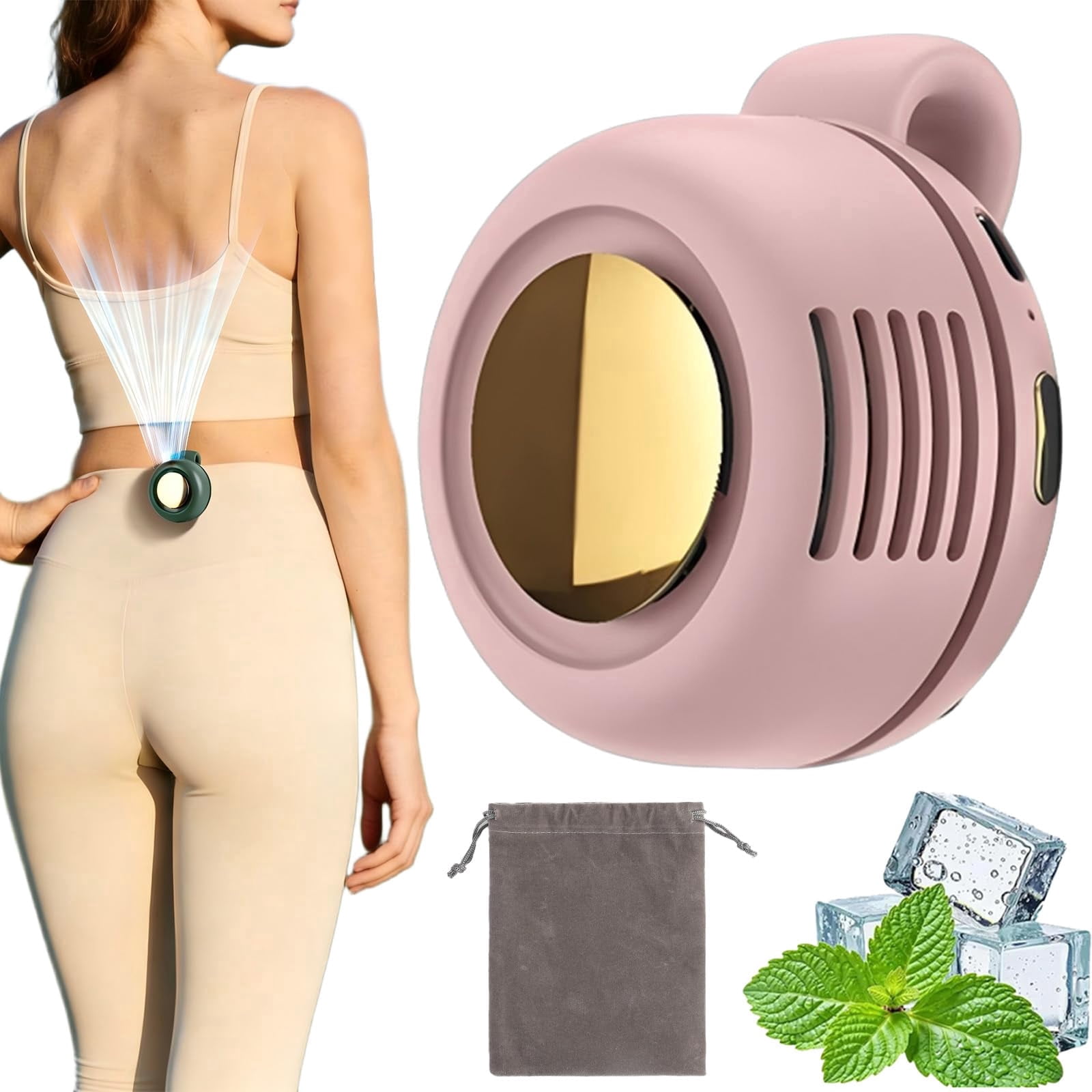 YEPOLERCE Small Whirlwind Clip Waist Neck Fan, Portable Bladeless