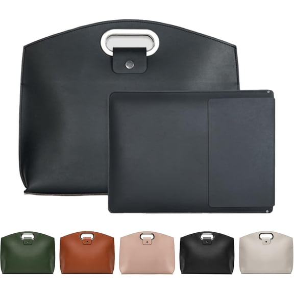 YEPOLERCE The 2-Piece Set: Sophisticated Business Waterproof Leather Laptop & Tote for Women, 14-16in Laptop Bag with Large Capacity