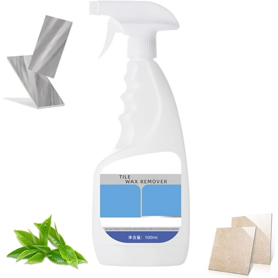 YEPOLERCE Tile Wax Remover with Spray Bottle, Powerful Watermark Removal Cleaner for Marble & Tile Restoration, 500ml Multi-Surface Polish