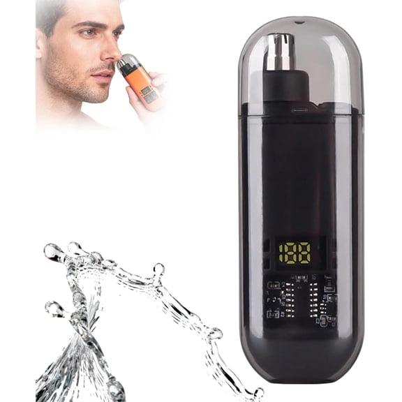YEPOLERCE Ultimate 2-in-1 Nose Hair Trimmer with Digital Display, Rechargeable Waterproof Electric Nasal Hair Cutter for Men & Women