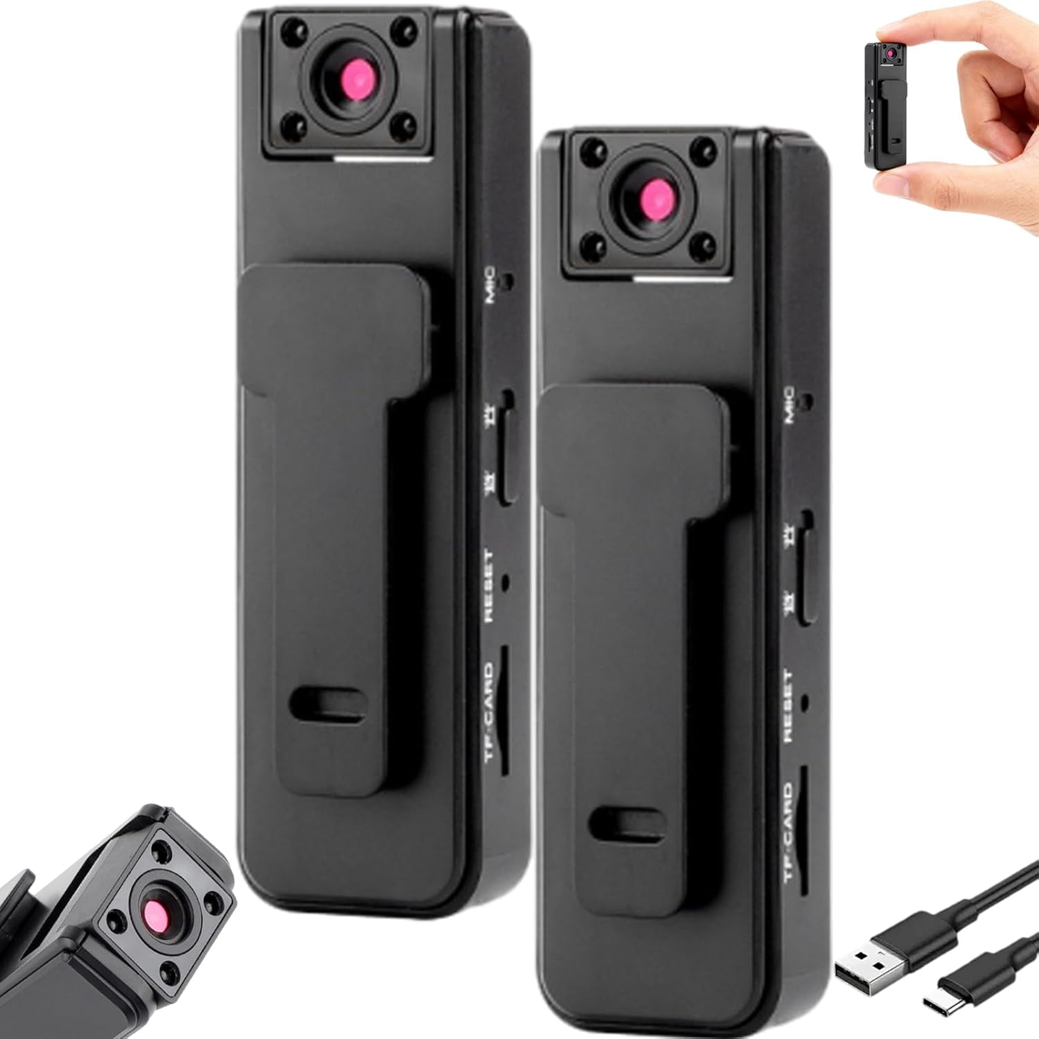 YEPOLERCE Ultra HD 2-in-1 Sports Camera with Video and Audio Recording, Mini Portable Pocket DV Cam for VLOG and Action Sports
