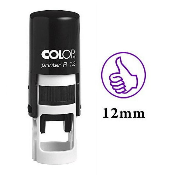 YES Self Inking Mini Rubber Stamp Colop Round Decorative Teachers Stamps 12mm