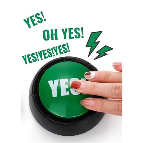 YES Sound Button Toy Electronic Prank Desktop Noise Button with Non-Slip Base for Office Party Classroom Stress Relief