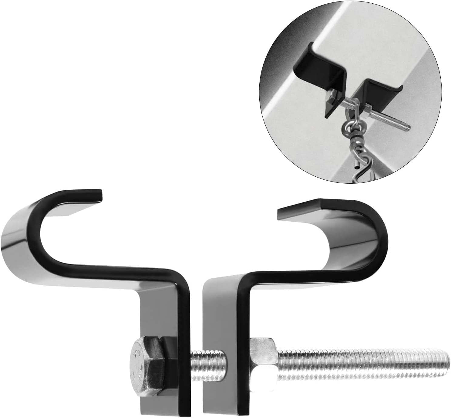 YES4ALL Capacity I-Beam Clamp Hanger & Stainless Steel Punching Bag Hanger with 4 Snap Hooks for Heavy Bag, Gym Swing, Trapeze, and Hammock