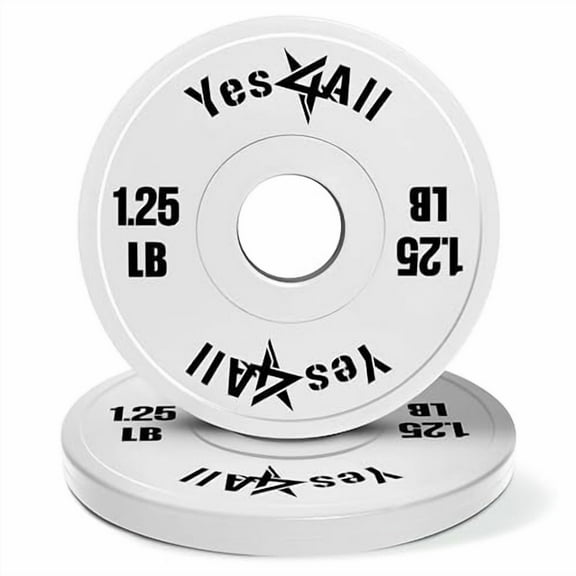 YES4ALL Fractional Weight Plates, 1.25LB Set of 2 Rubber Change Plates Weightlifting, 2-inch Micro Weights for Olympic Barbell