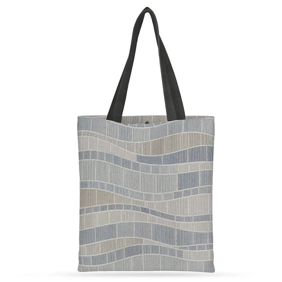 YESAD Canvas Tote Bag With Reinforced Handle & Inner Pocket Heavy Duty Eco Reusable Shopping Bag Large Capacity For Grocery Beach School Picnic Travel, Neutral Stripe