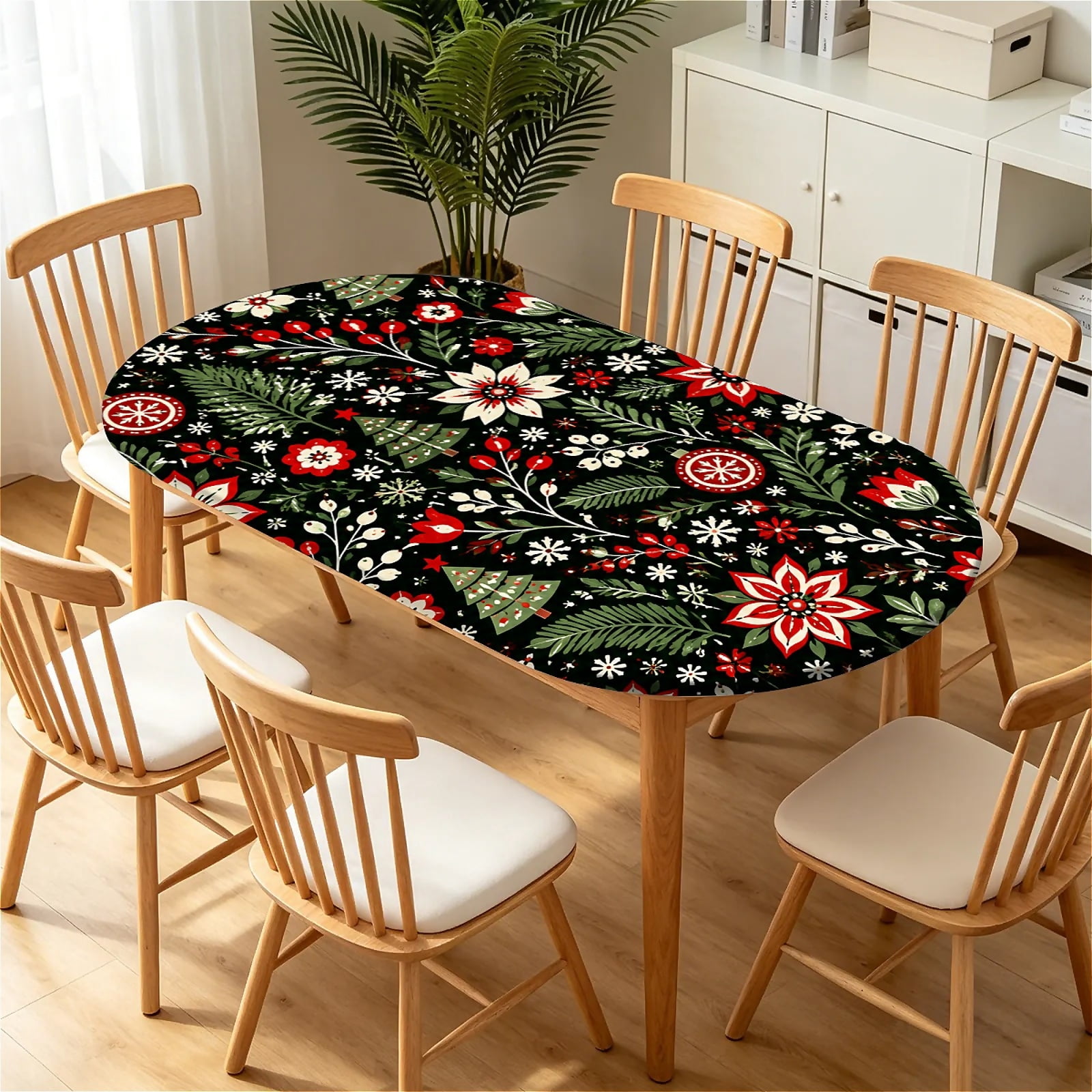 YESAD Elastic Tablecloth For Oval Tables, Waterproof Tablecover For Up ...