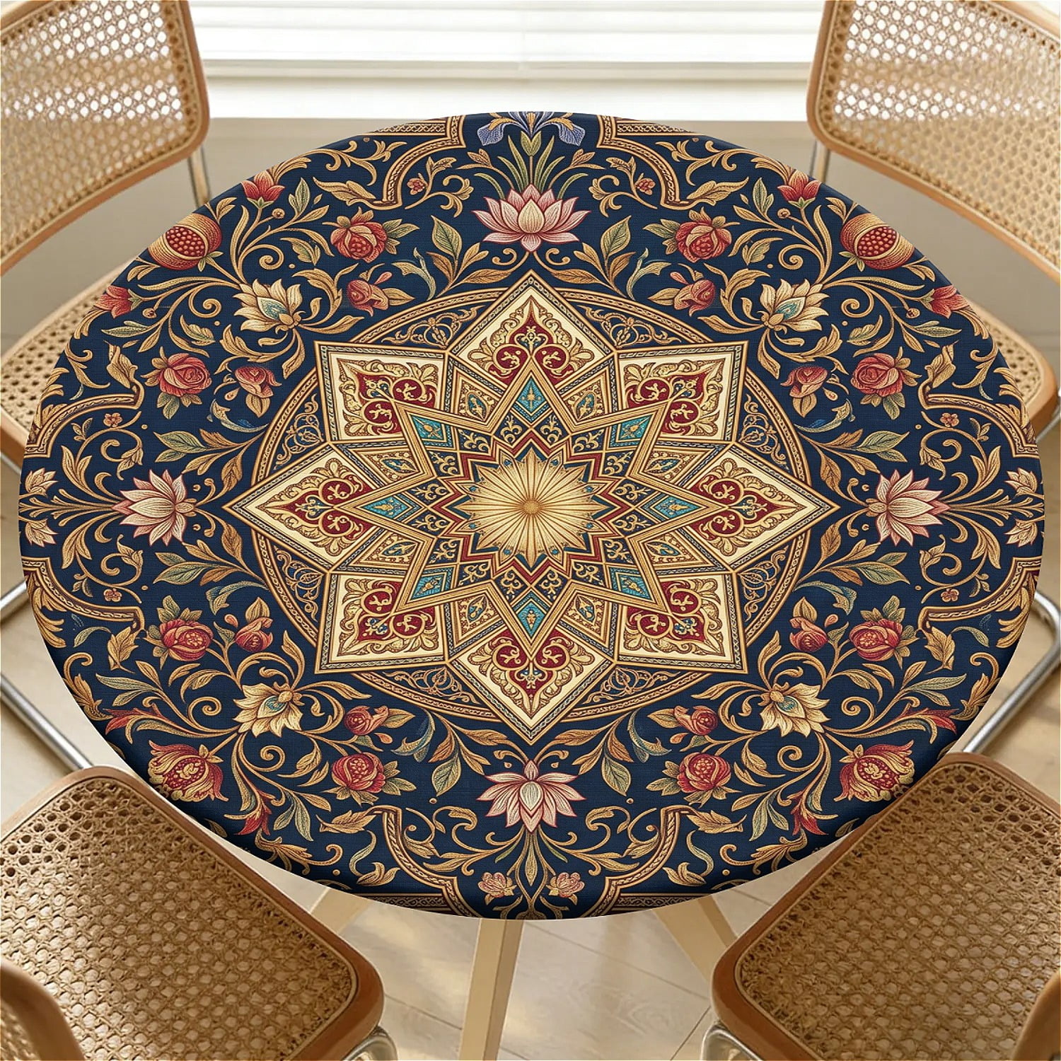 YESAD Elastic Tablecloth For Round Tables, Waterproof Tablecover For Up ...